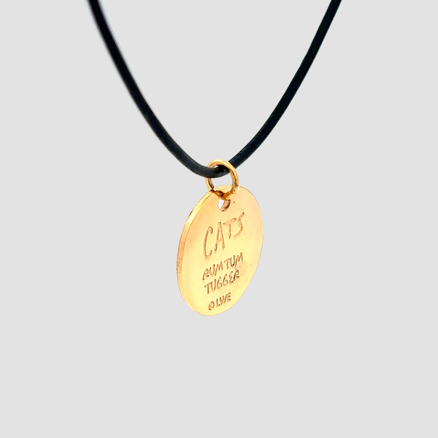 CATS - Rum Tum Tugger Leather Cord Necklace (Gold Plated)