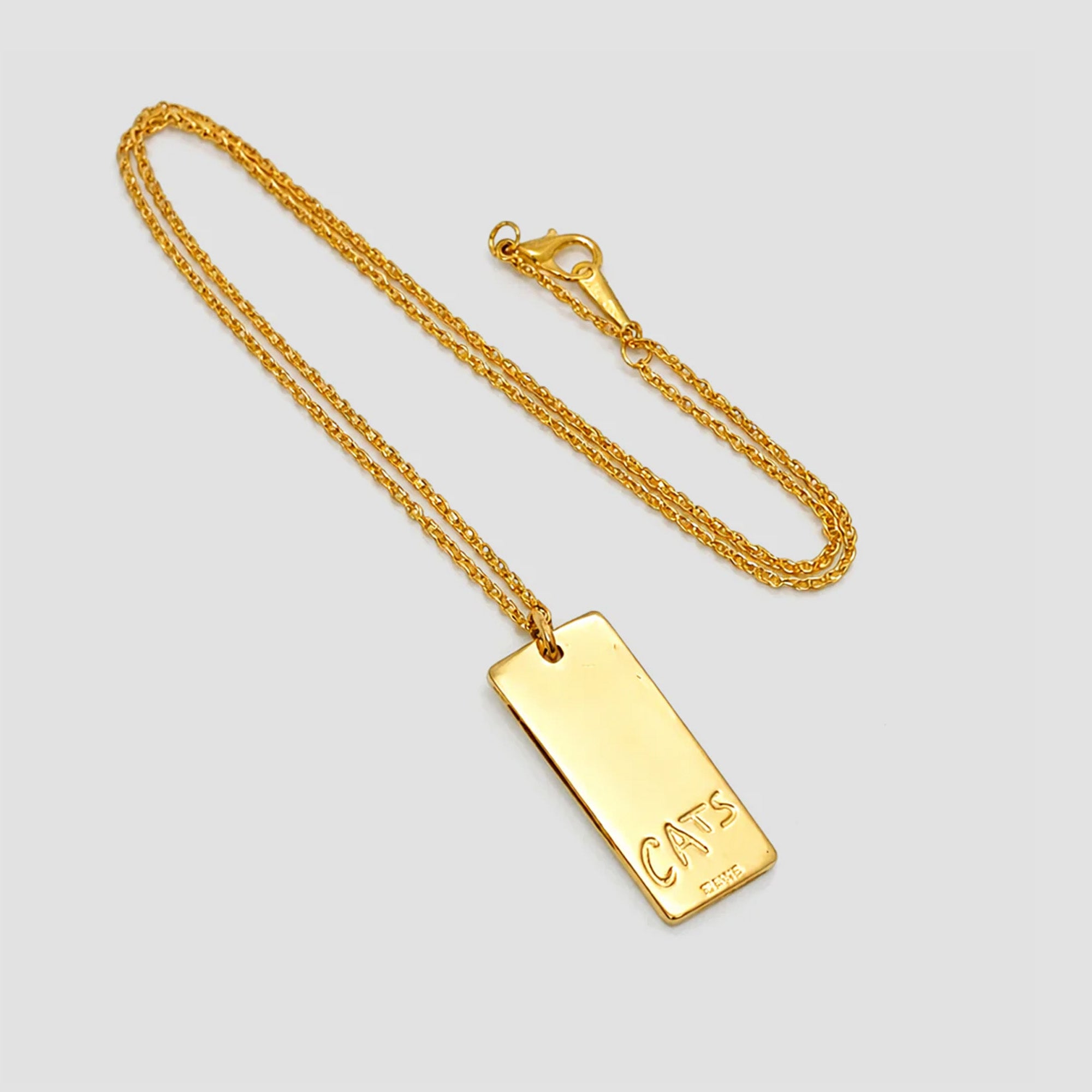 CATS - Number Plate Necklace (Gold Plated)