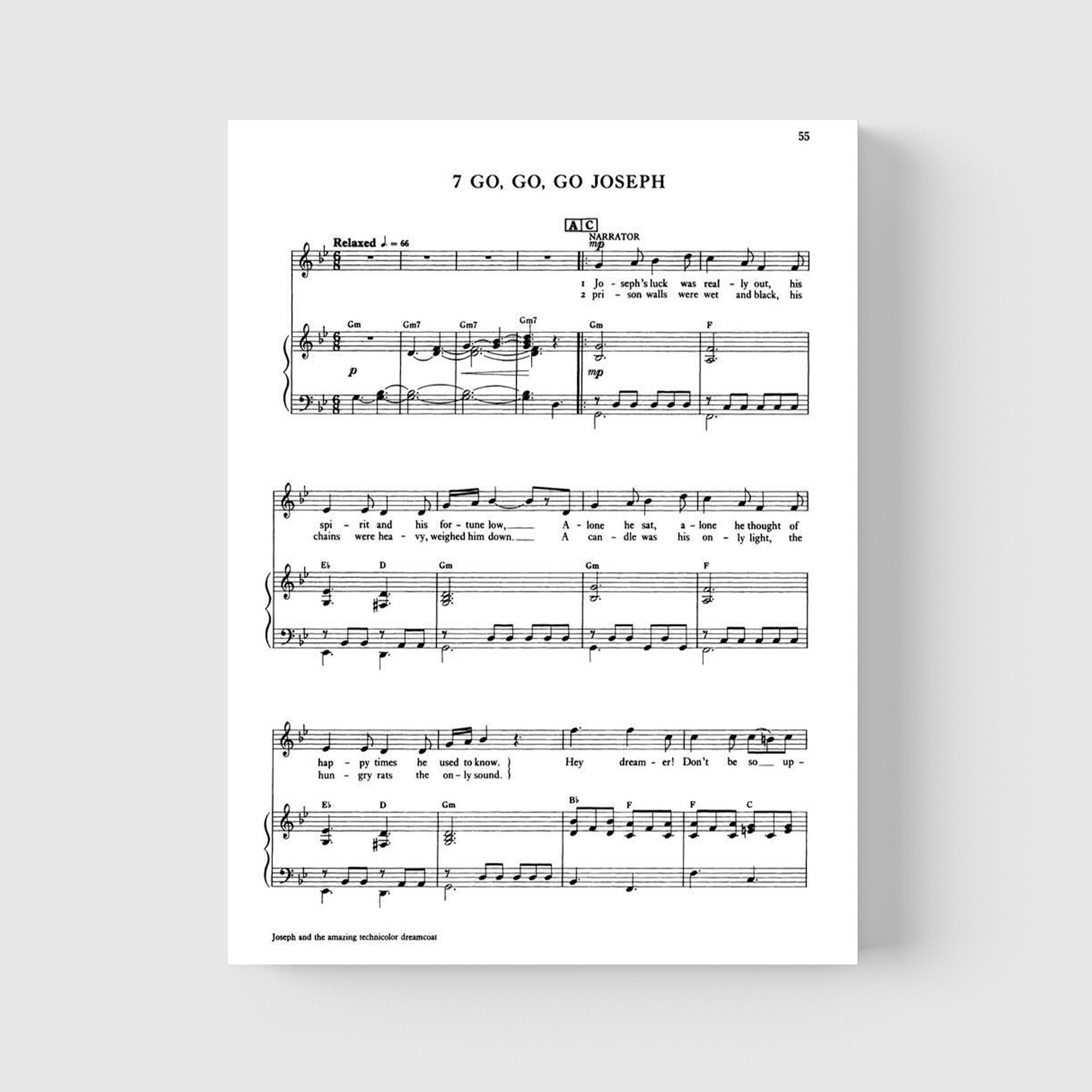 Joseph and the Amazing Technicolor Dreamcoat - Piano Vocal Book