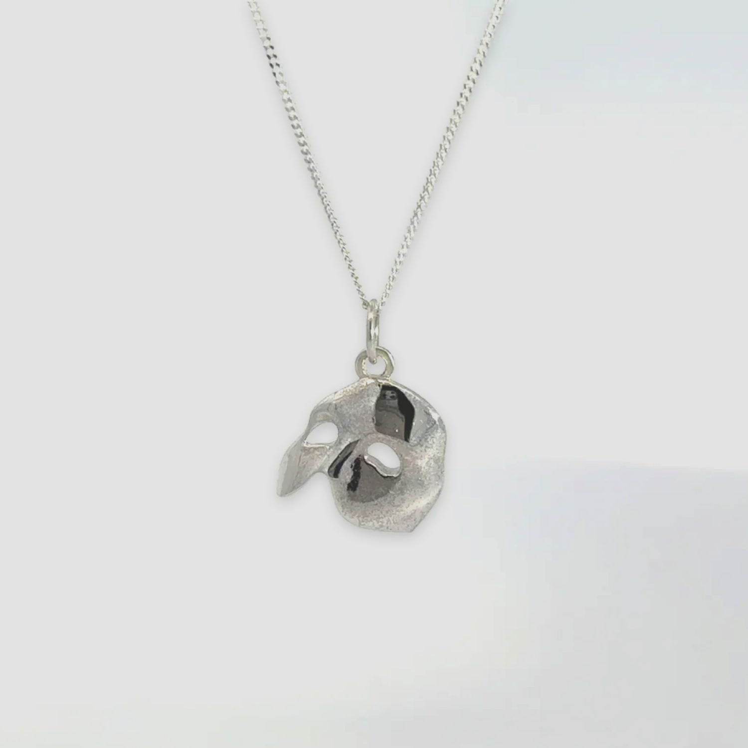 Phantom of the Opera - Mask Charm Necklace (Sterling Silver)
