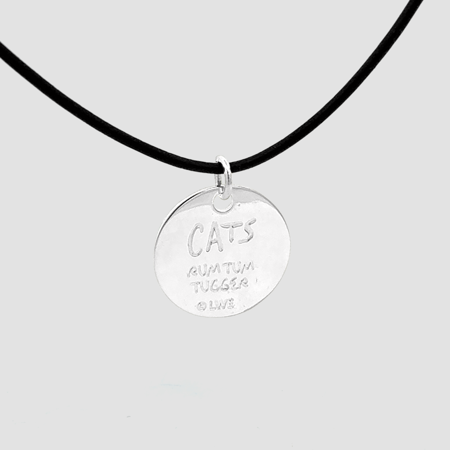 CATS - Rum Tum Tugger Leather Cord Necklace (Silver Plated)