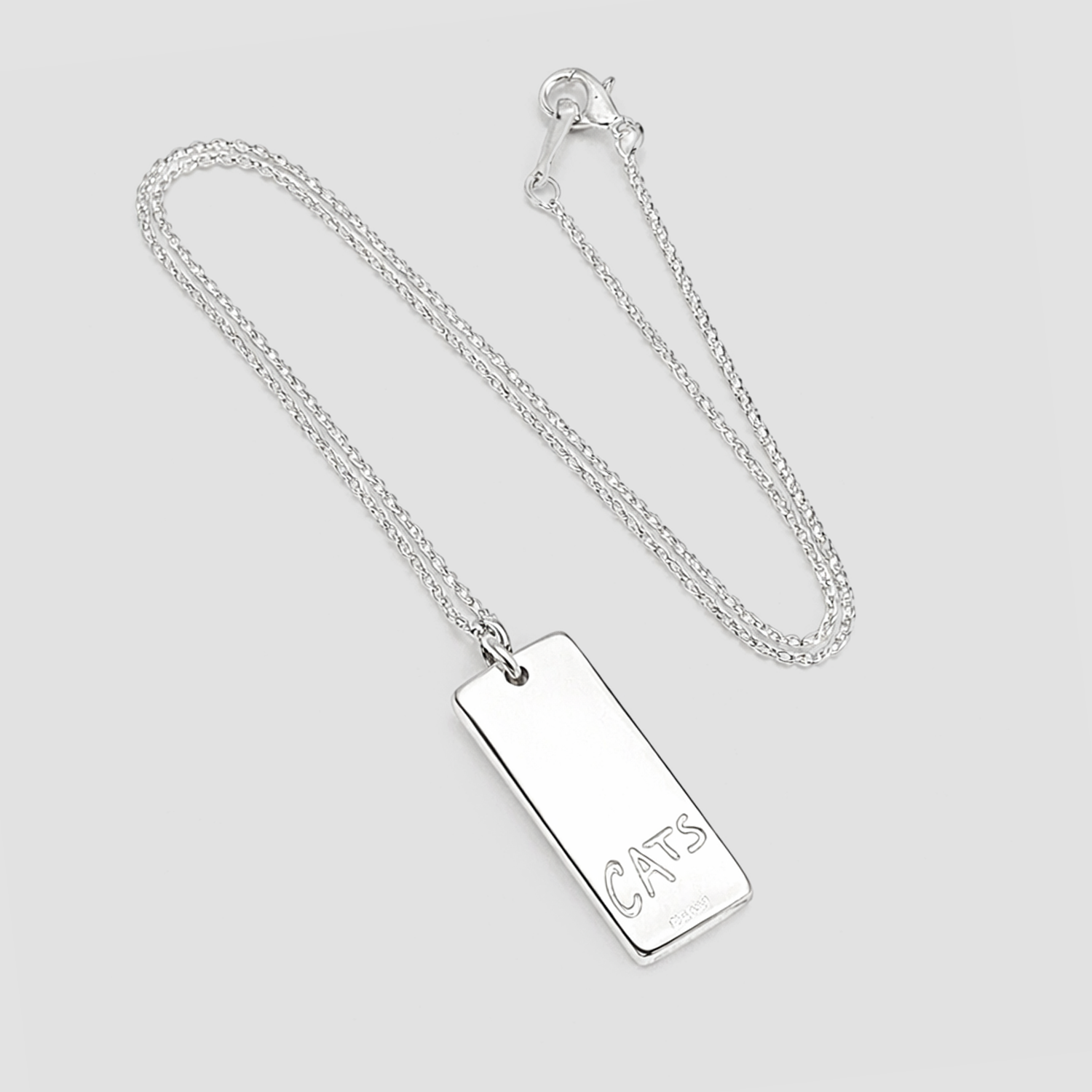 CATS - Number Plate Necklace (Silver Plated)