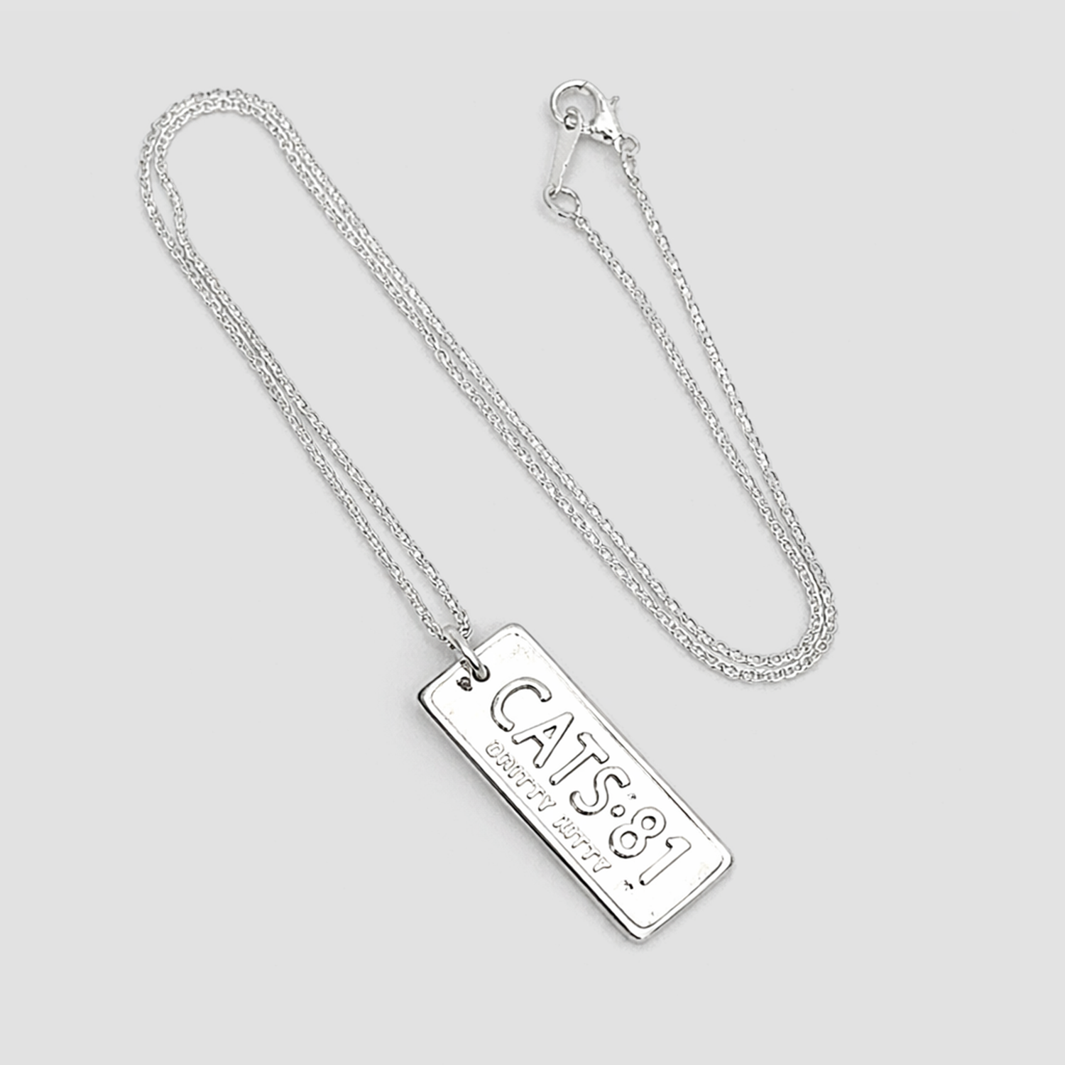 CATS - Number Plate Necklace (Silver Plated)
