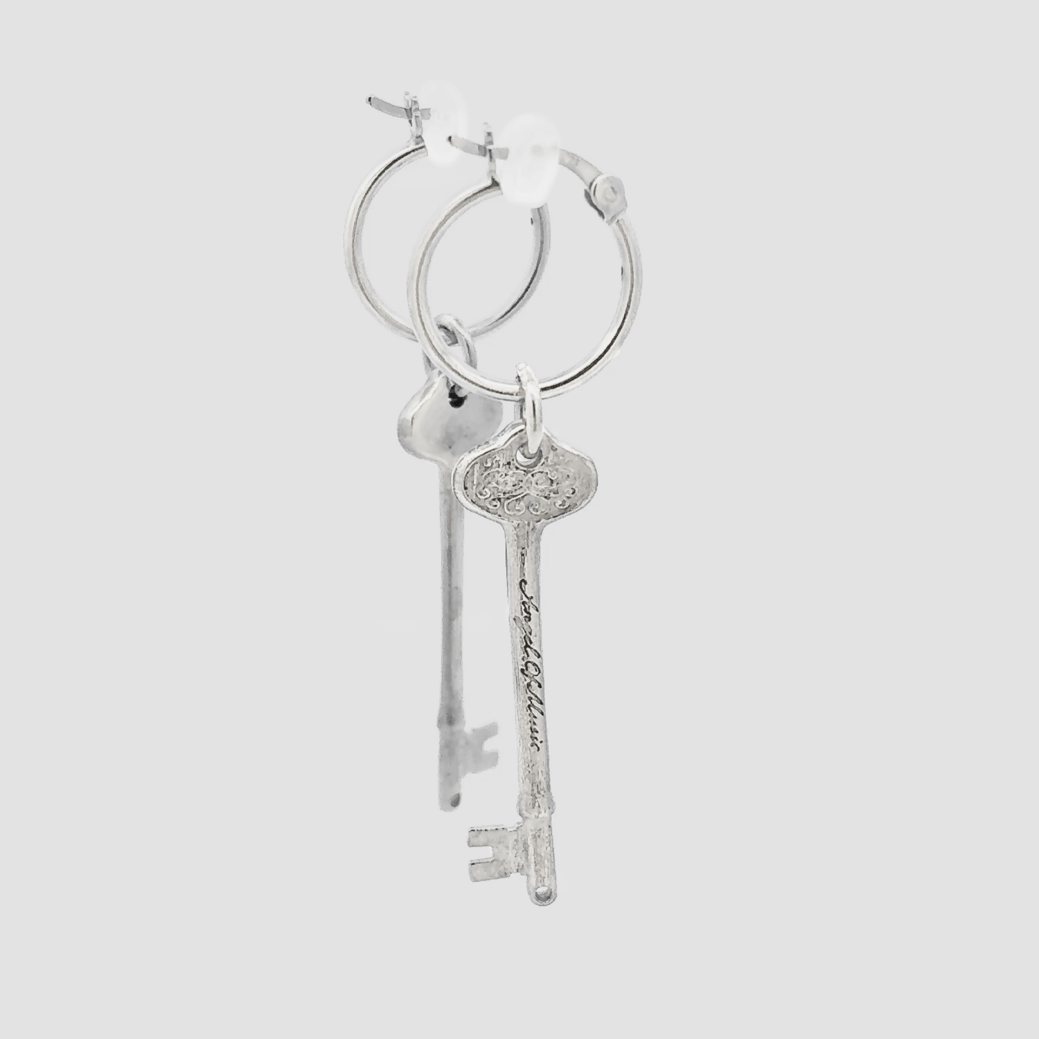Phantom of the Opera - 'Angel of Music' Key Hoop Earrings (Sterling Silver)