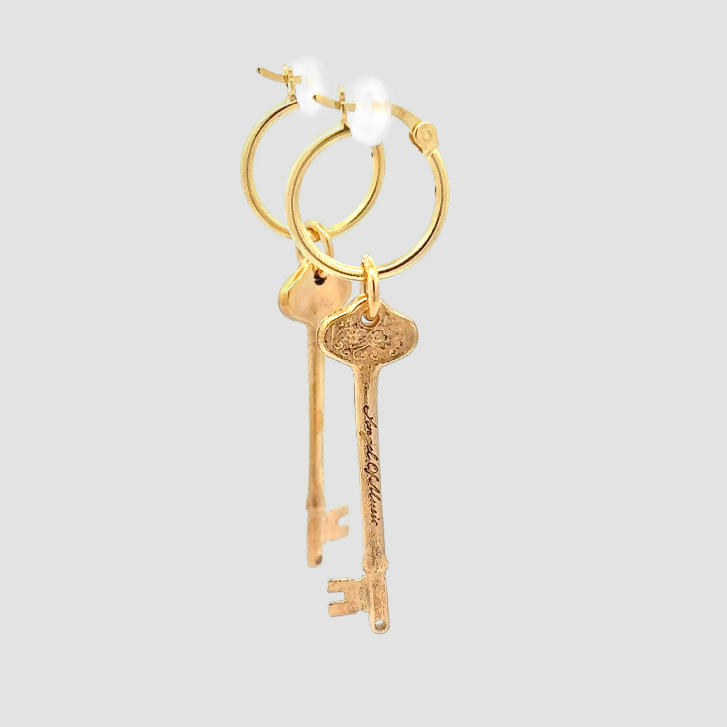 Phantom of the Opera - 'Angel of Music' Key Hoop Earrings (Gold Plated)