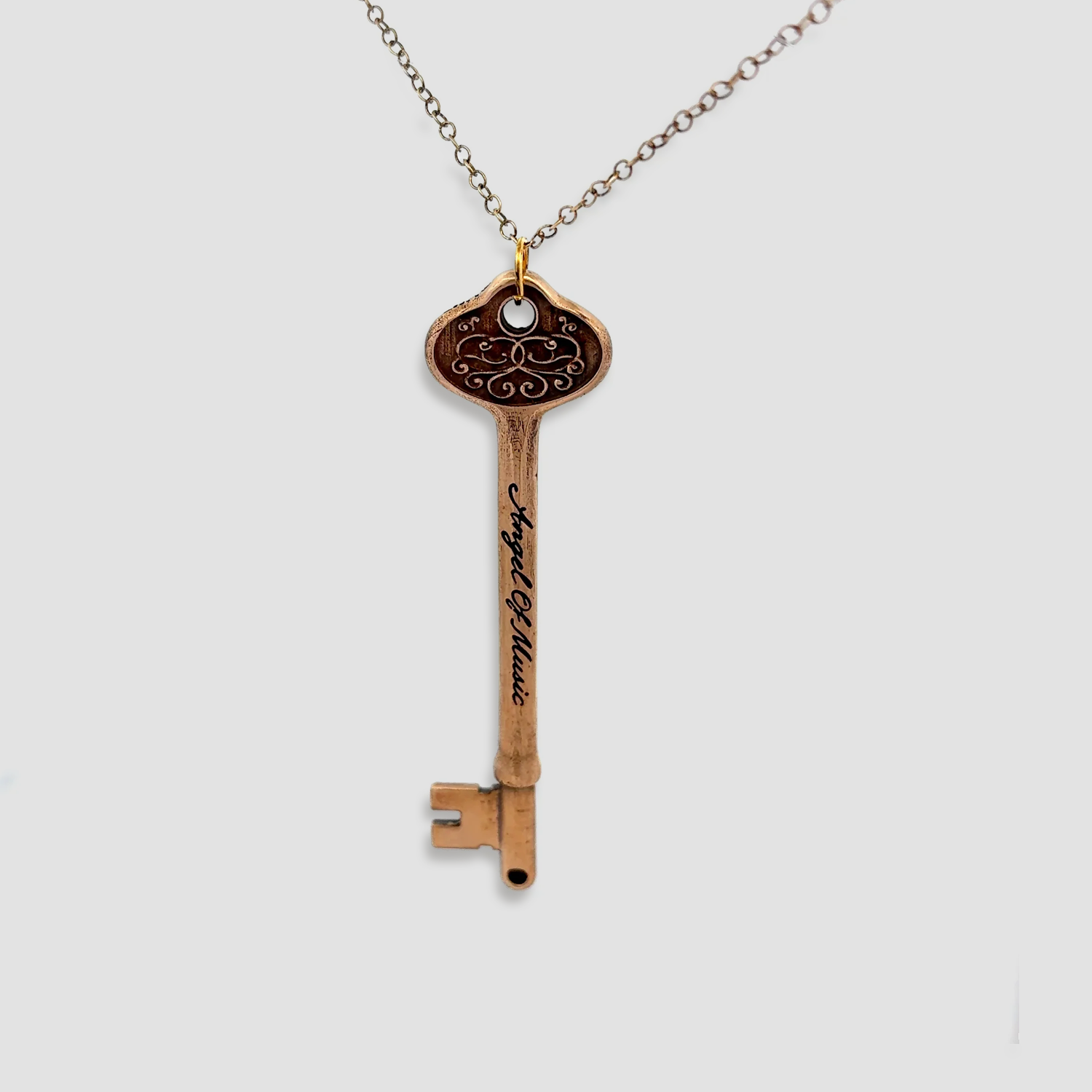 Phantom of the Opera Angel of Music Large Key Necklace (Bronze)