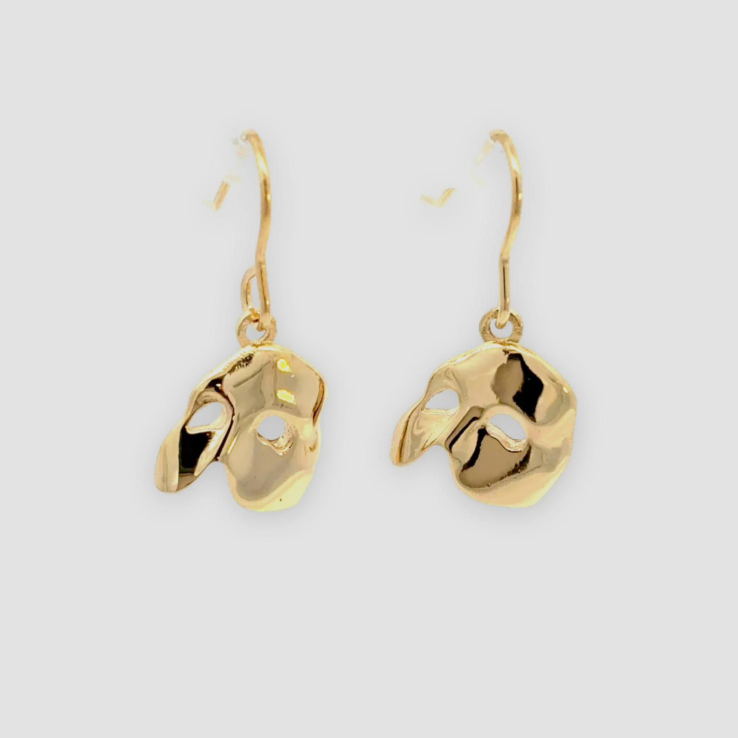 Phantom of the Opera – Mask Drop Earrings (18ct Gold Vermeil)