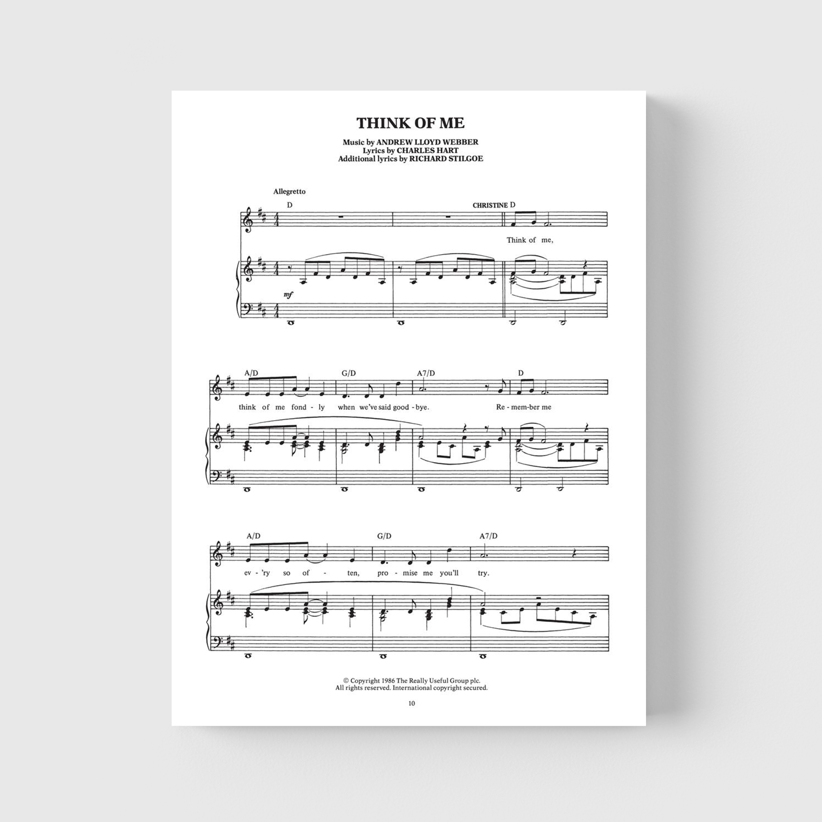 Phantom of the Opera – Piano Vocal Book